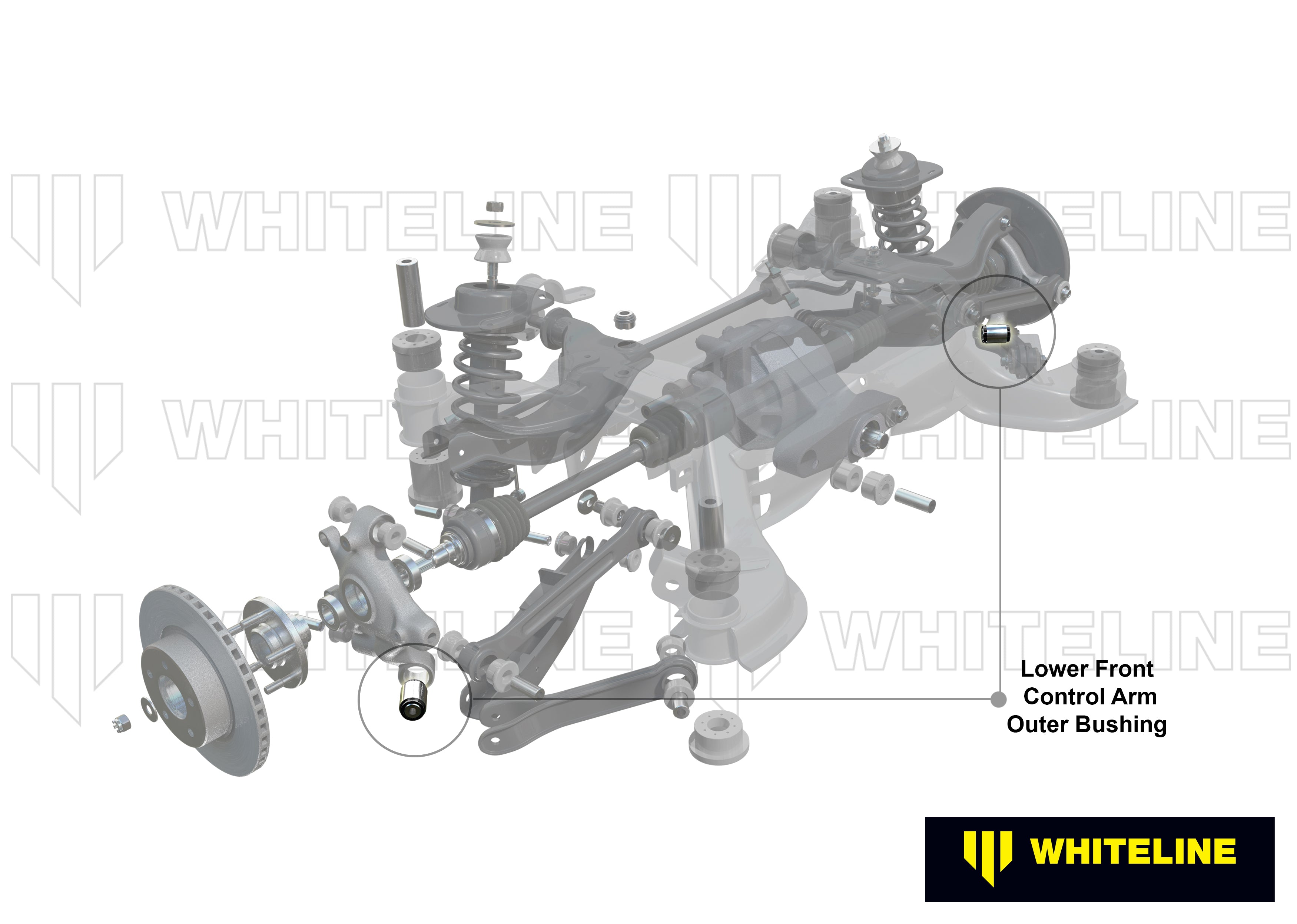 Brat suspensie inferior front outer set bucsi Whiteline pentru Infiniti G / Nissan 350Z - W62999