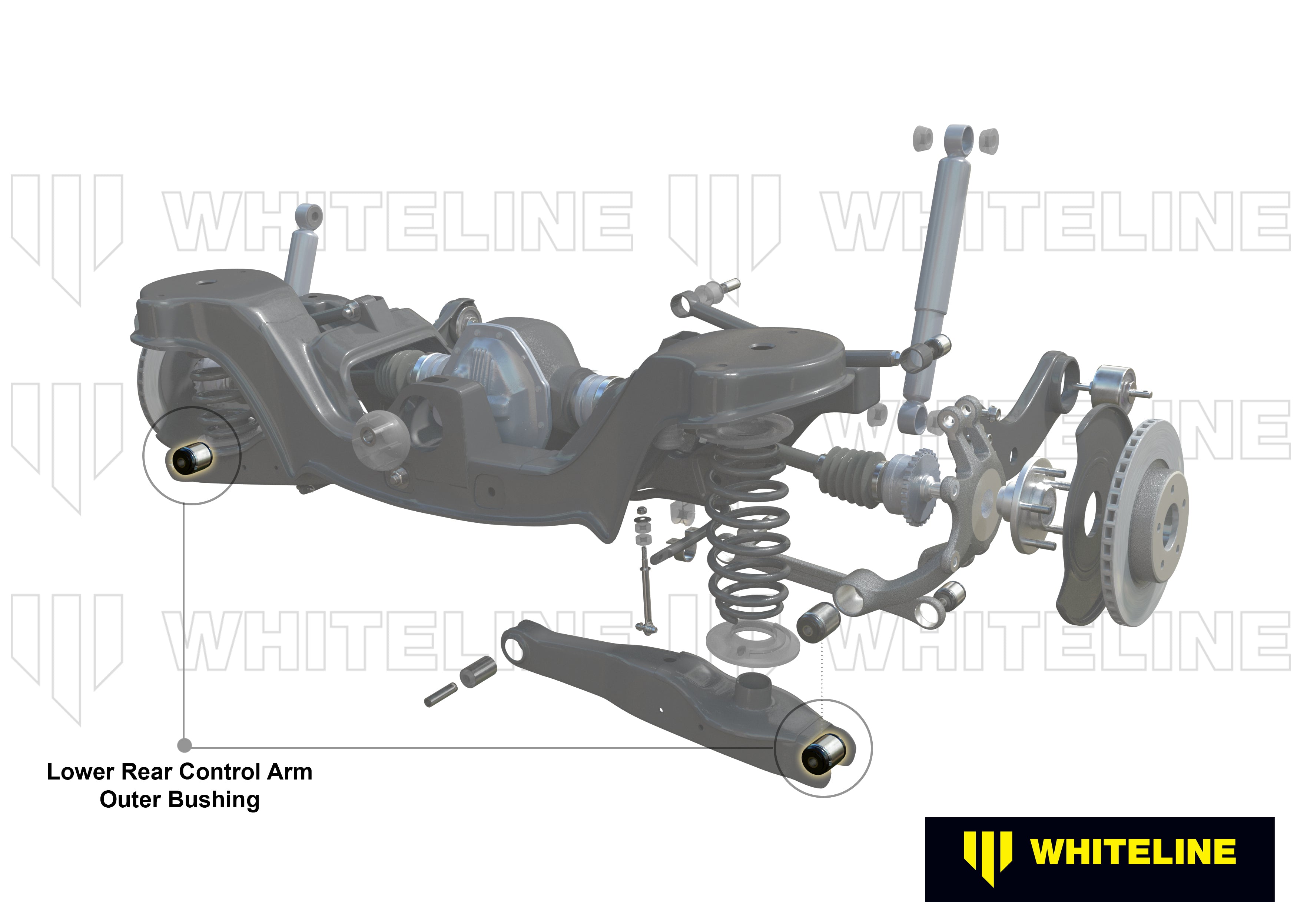 Brat suspensie inferior rear outer set bucse Whiteline pentru Ford Escape / Mazda 3 / Volvo C30 - W63597