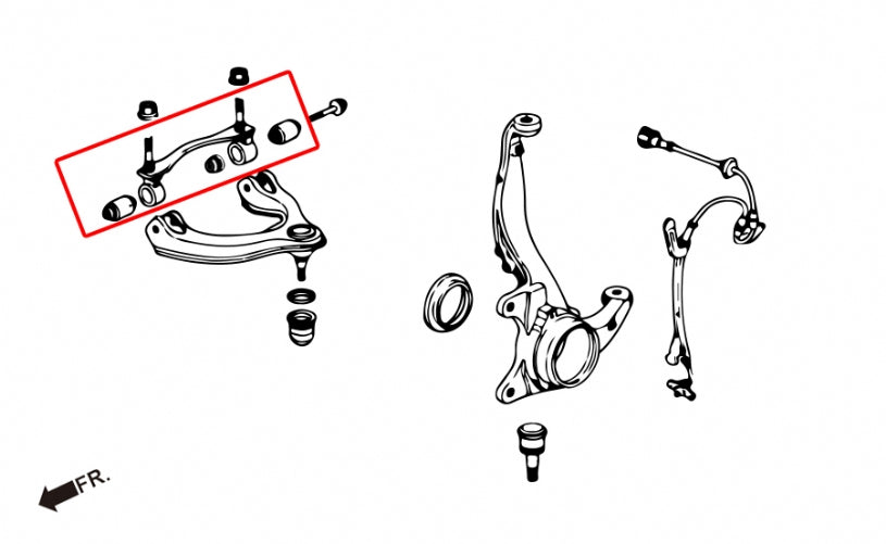 Kit reparatie brat suspensie bucsa superior fata Hardrace pentru Honda CRX / Civic - 6228