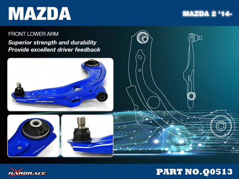 Brat suspensie inferior fata Hardrace pentru Mazda Mazda 2 - Q0513