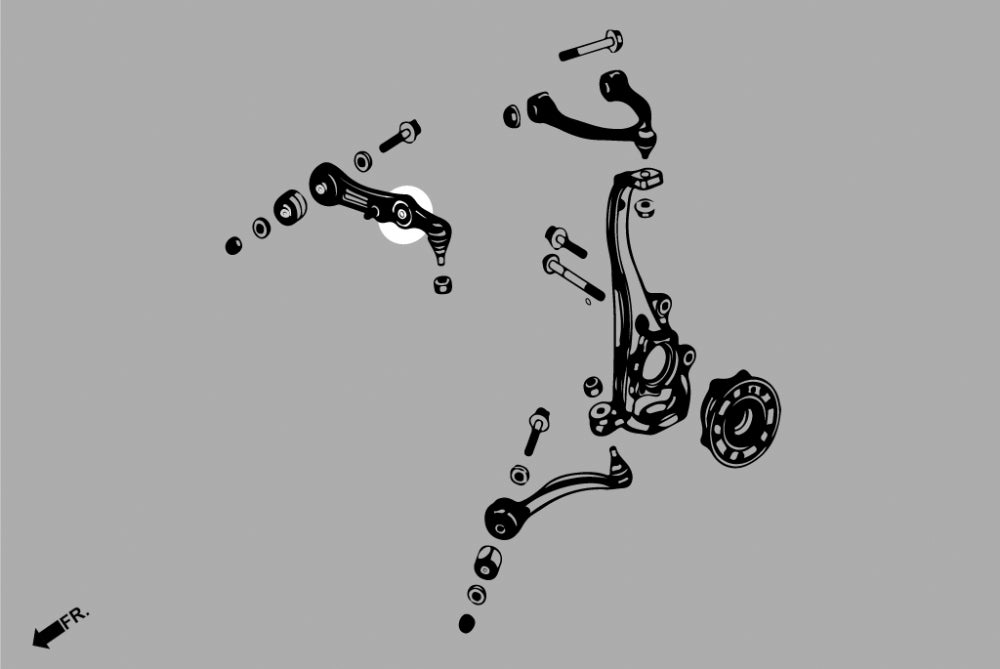 Set bucse brat suspensie inferior spate fata, capat amortizor Hardrace pentru Mercedes-Benz C-Class / E-Class - Q1153