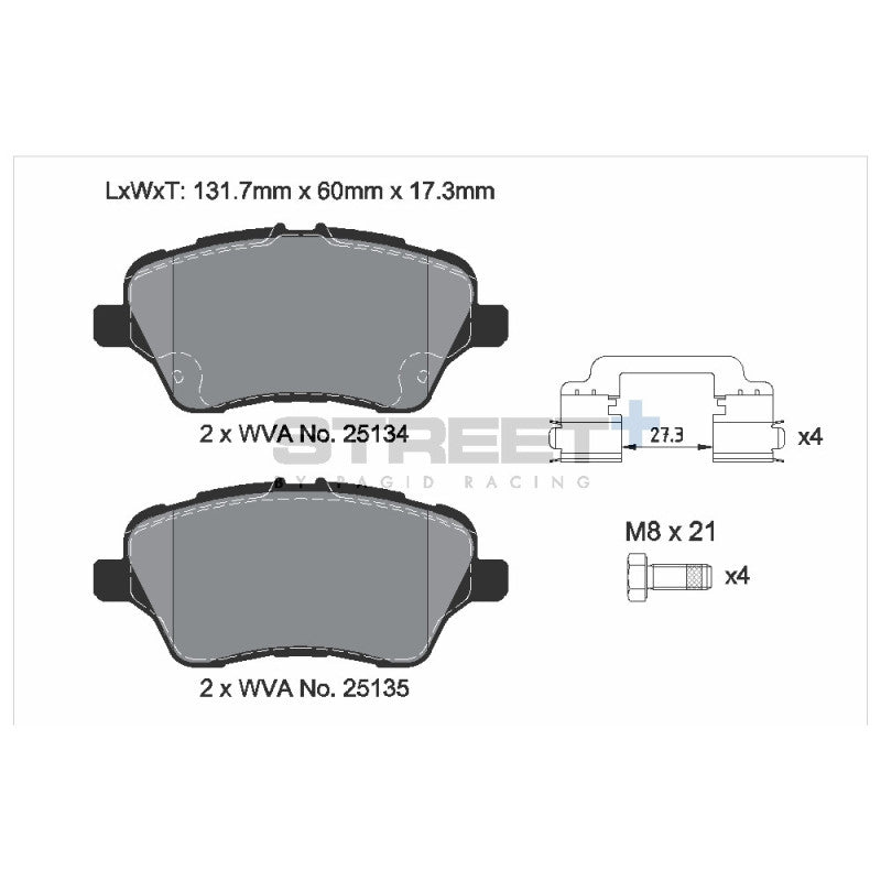 Placute Frana Fata Pagid Street+ T8197 - Ford B-max (JK)