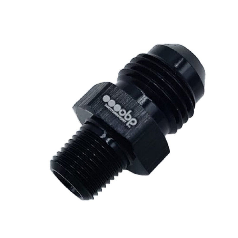 Adaptor Tata-Tata OBP 1/8 NPT la JIC - Aluminiu Negru (AN4/AN6)