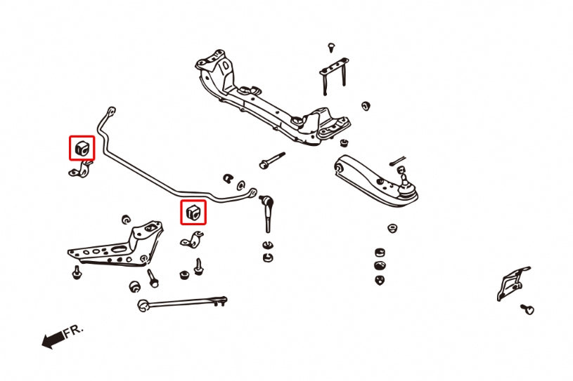 Set bucse suport bara stabilizatoare fata ranforsate TPV Hardrace pentru Nissan Silvia - 6511