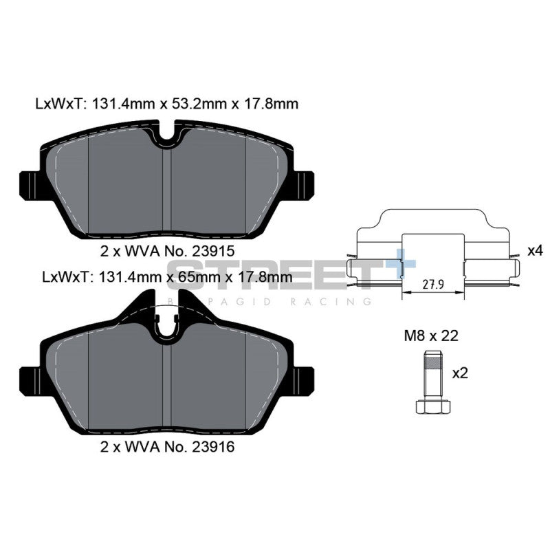 Placute Frana Fata Pagid Street+ T8050 - BMW Seria 1 E81