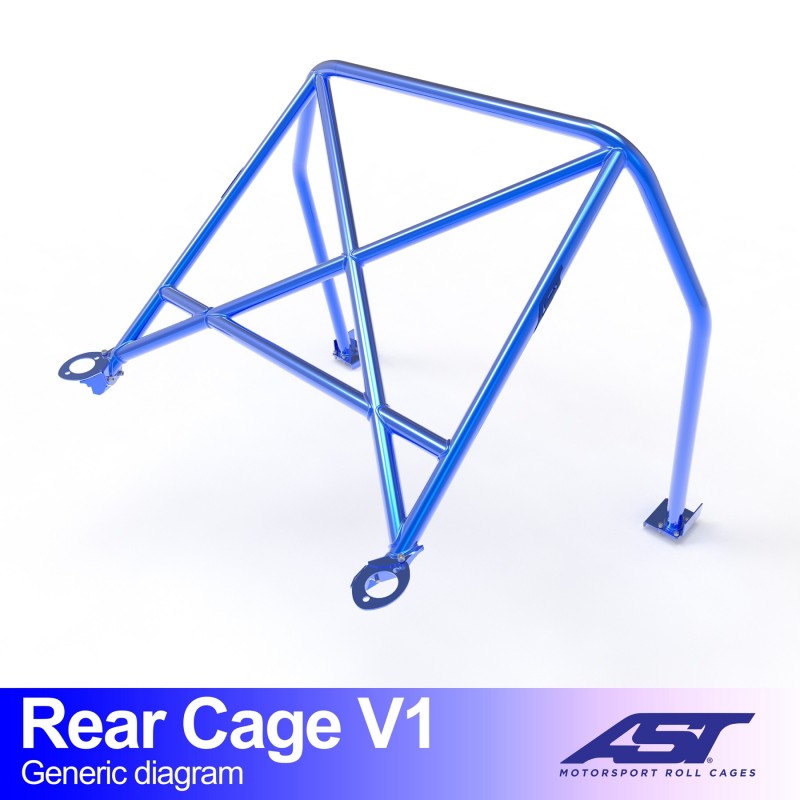 AST Half Cage V1 4-puncte pentru AUDI A1 (8X) 3 usi Hatchback Quattro