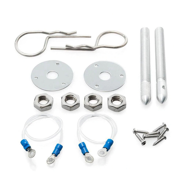 Aluminium Bonnet Pins 10 mm with Retaining Cable (pair)