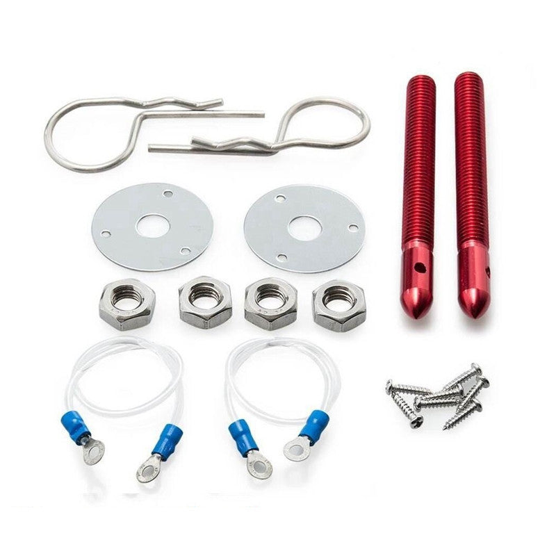 Aluminium Bonnet Pins 10 mm with Retaining Cable (pair)