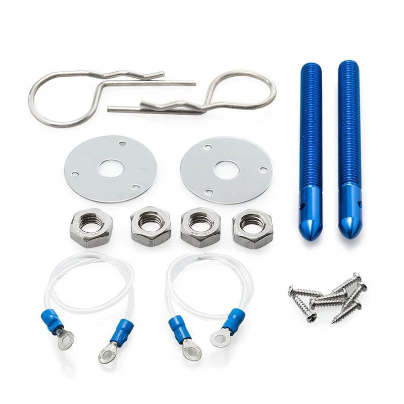 Aluminium Bonnet Pins 10 mm with Retaining Cable (pair)