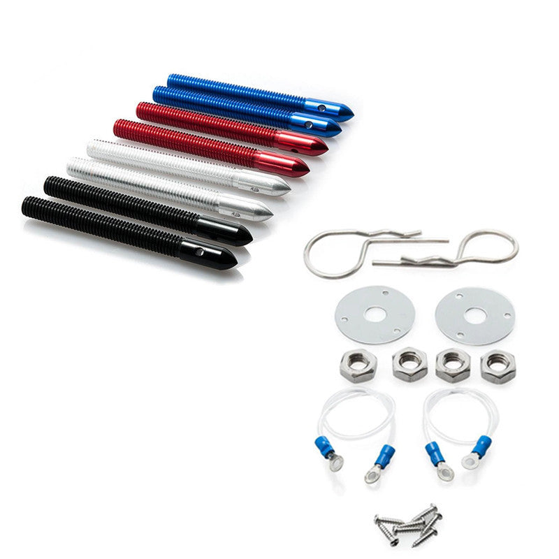 Aluminium Bonnet Pins 10 mm with Retaining Cable (pair)