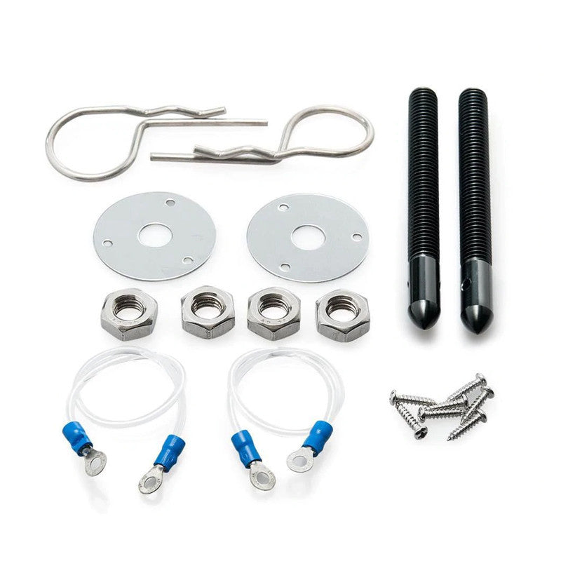 Aluminium Bonnet Pins 10 mm with Retaining Cable (pair)