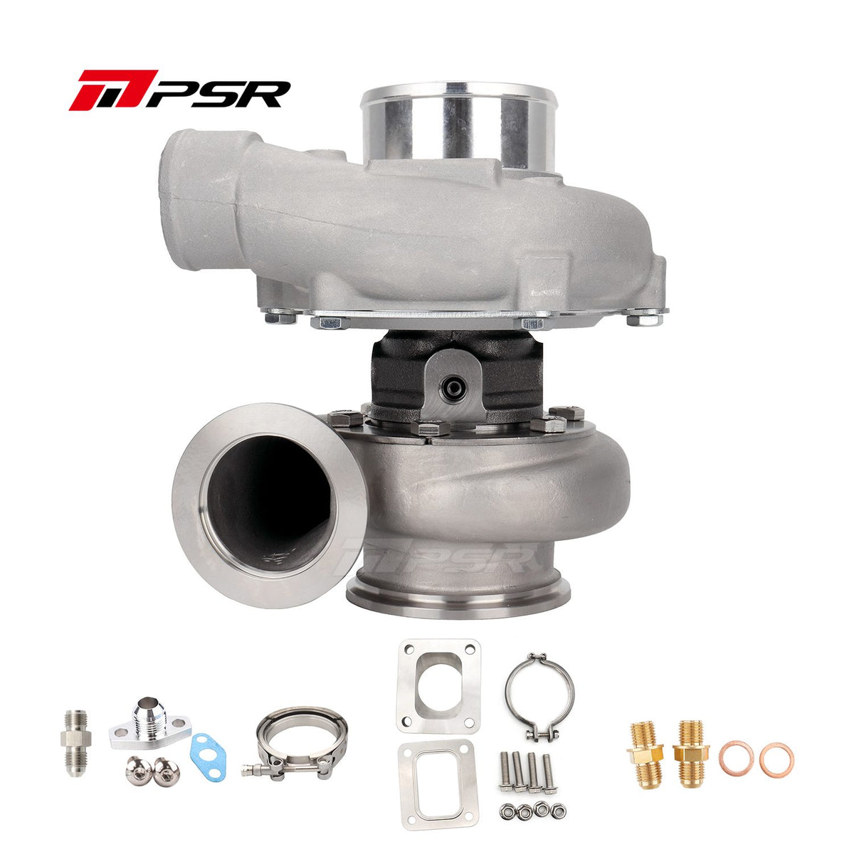 Turbina Pulsar PSR3582 compact rulment dublu inox V-BAND intrare, V-BAND iesire, 0.64A/R + T4