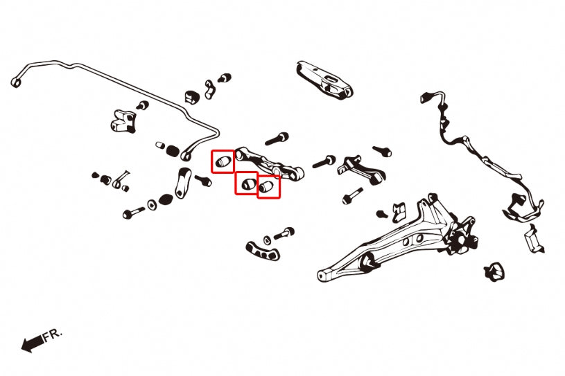 Set bucse brat suspensie inferior spate Hardrace pentru Honda Integra - 6413