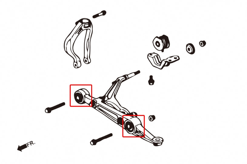Set bucse brat suspensie inferior fata Hardrace pentru Honda Civic - 6463