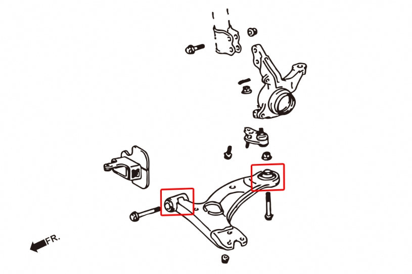 Set bucse brat suspensie inferior fata Hardrace pentru Toyota Corolla - 7281