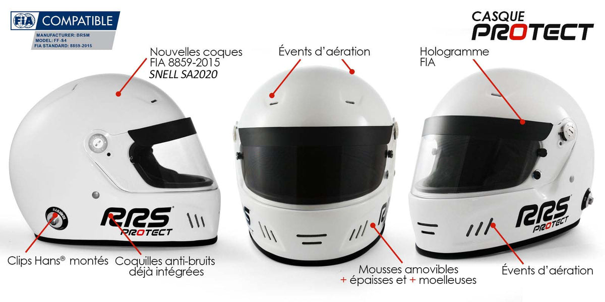 Casca FIA integrala RRS PROTECT CIRCUIT Alb