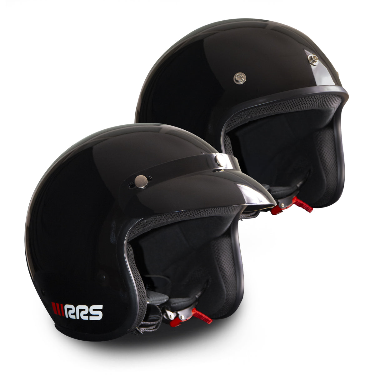Casca Jet RRS (Negru Lucios) – Trackday, Karting &amp; Moto