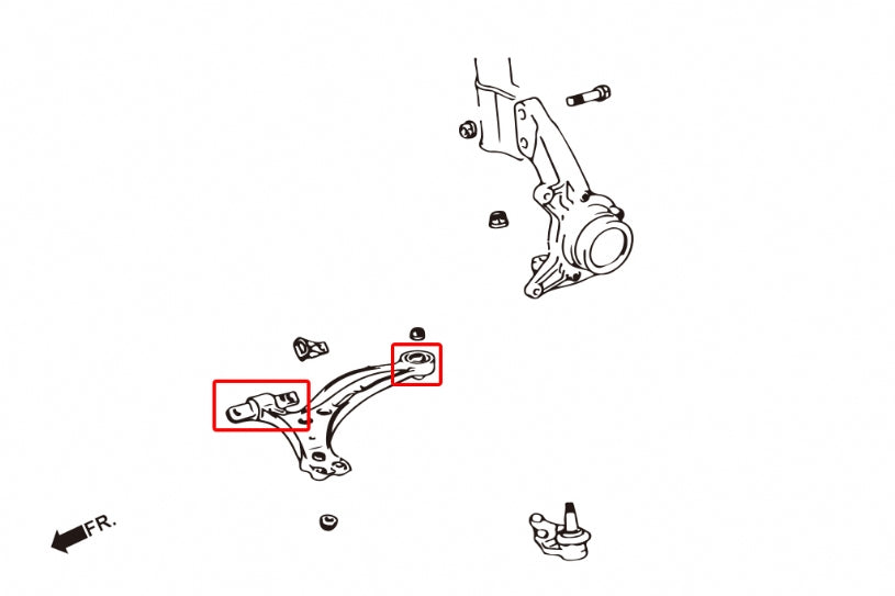 Set bucse brat suspensie inferior fata Hardrace pentru Lexus ES / Toyota Camry - 7844