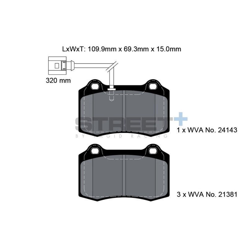 Placute Frana Fata Pagid Street+ T8058 - SEAT Leon 1M