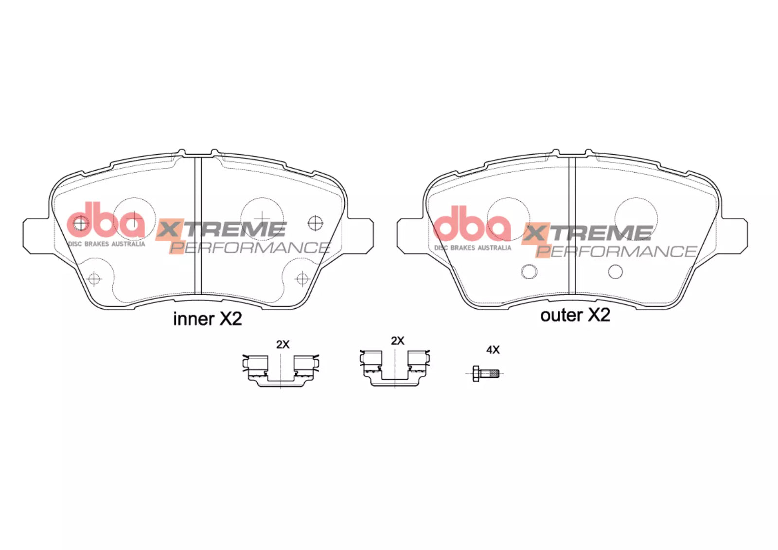 Placute Frana DBA Xtreme Performance Fata Ford Fiesta / Ford Tourneo Courier DB2382XP