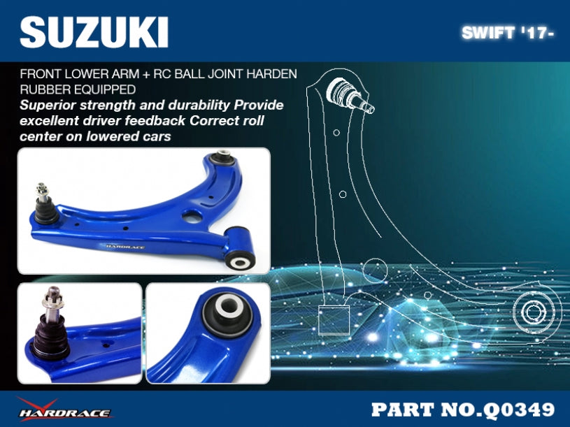 Brat suspensie corectie roll center inferior fata Hardrace pentru Suzuki Swift - Q0349