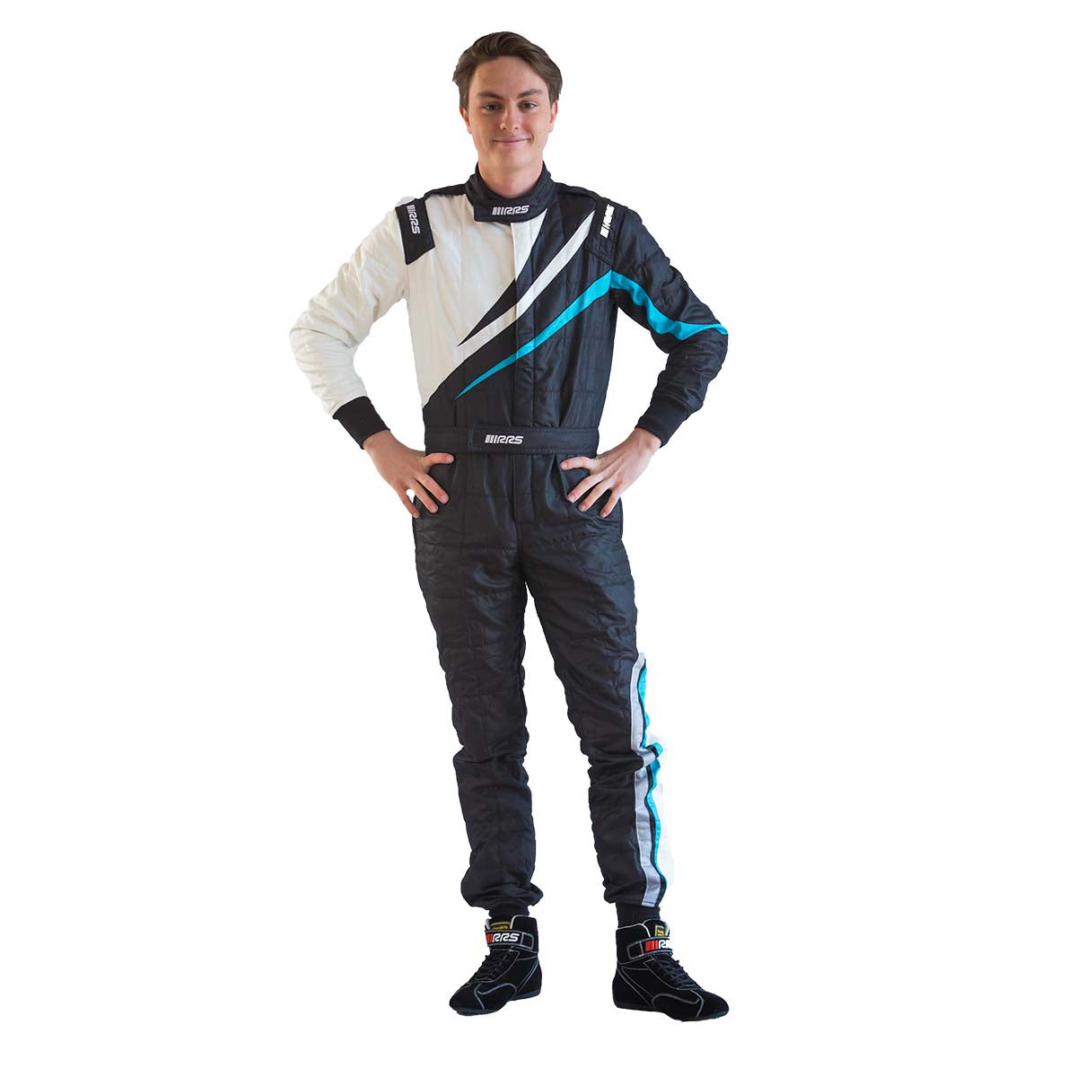 Combinezon FIA RRS RACE SUIT EVO DYNAMIC BLACK / LIGHT BLUE