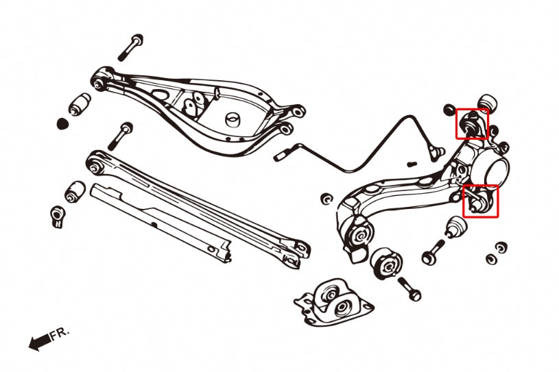 Set bucse fuzeta spate Hardrace pentru BMW M3 / Seria 3 - 7261