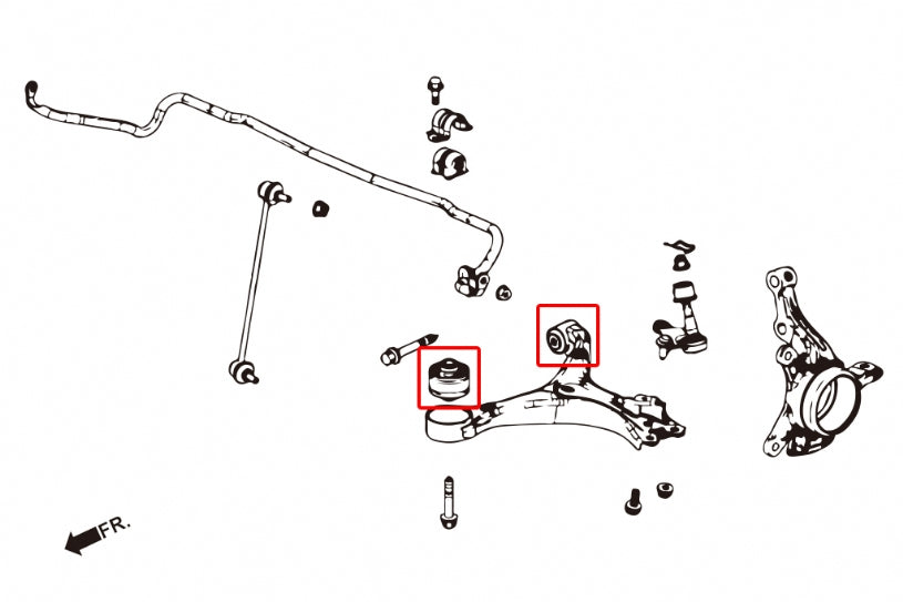 Set bucse brat suspensie inferior fata Hardrace pentru Honda Civic - 7635