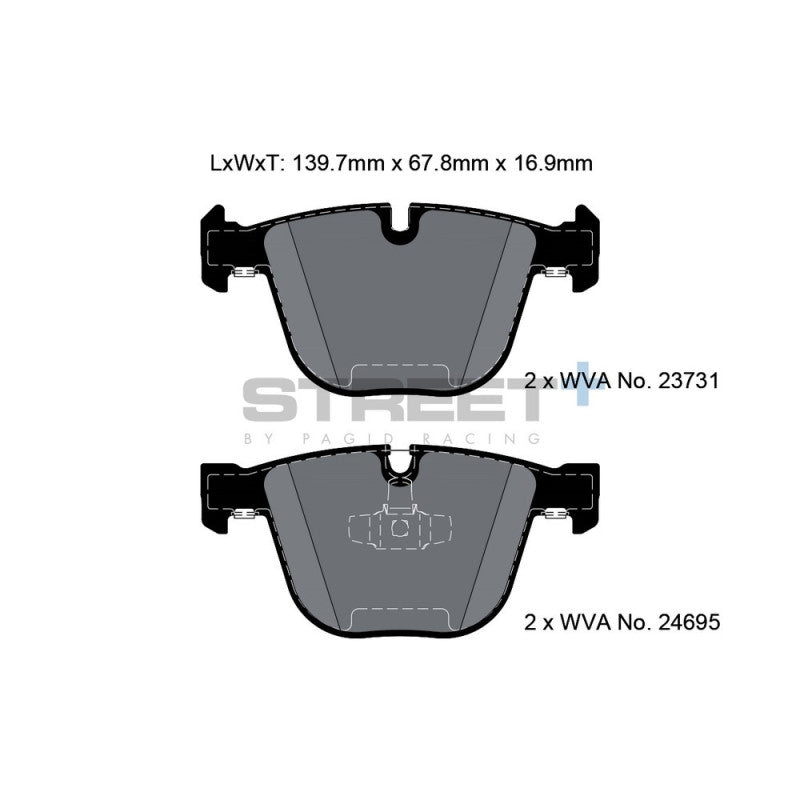 Placute Frana Spate Pagid Street+ T8043 - BMW Seria 5 F07
