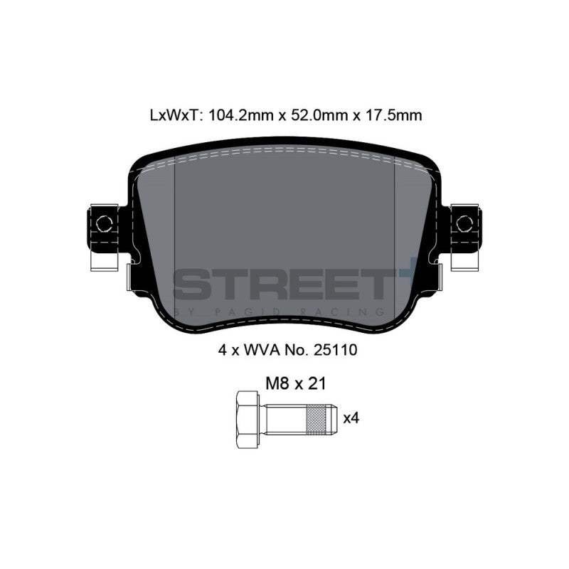 Placute Frana Spate Pagid Street+ T8108 - Audi S1 8X