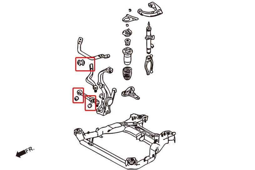 Set bucse brat suspensie inferior fata Hardrace pentru Mazda Mazda 6 - 6208