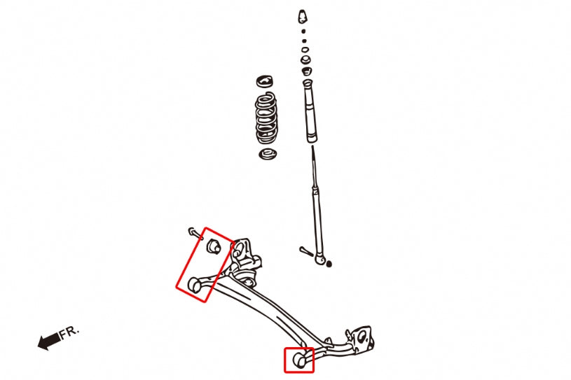 Set bucse sasiu spate Hardrace pentru Toyota Yaris - 7255