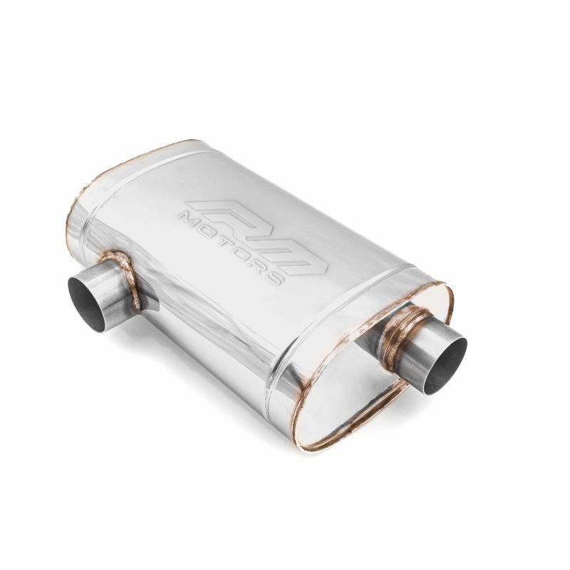 Universal elliptical silencer, stainless, 130x220 mm, length 350 mm, E008