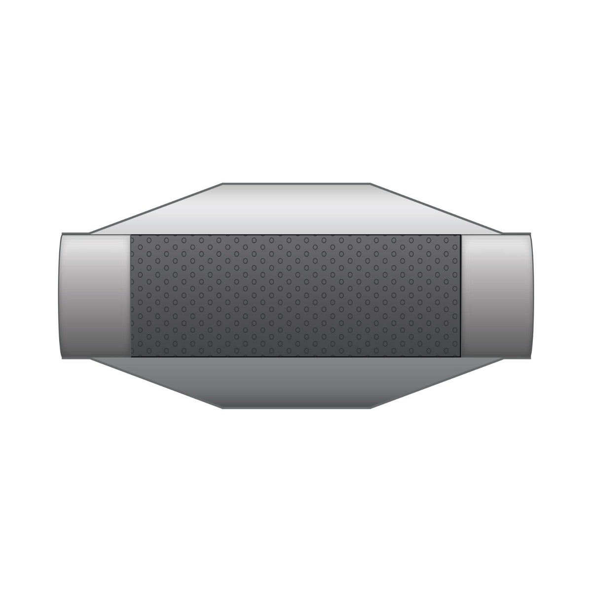 Conical straight-through sports silencer, stainless, body 110 mm, 63.5 mm inlet and outlet, RMU5