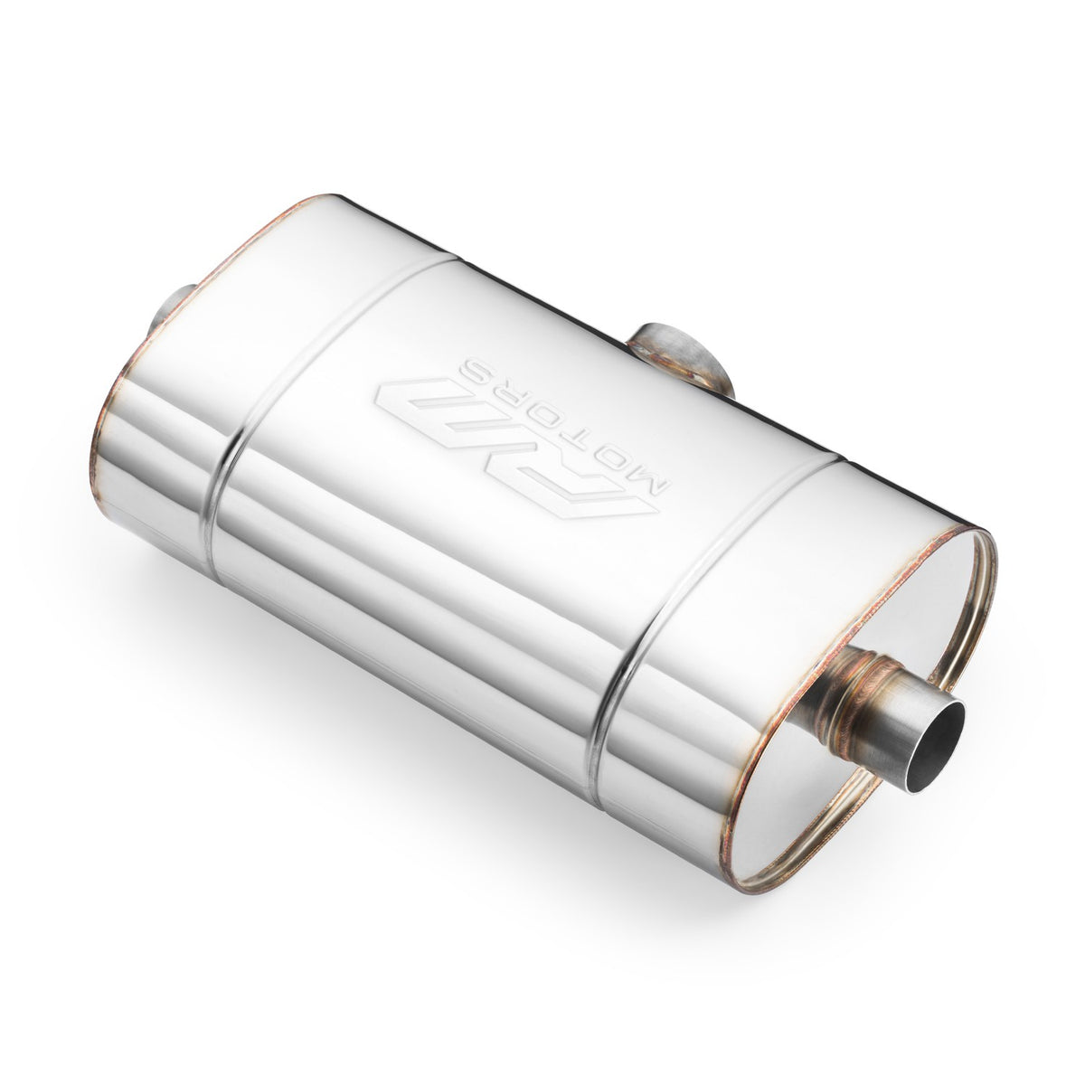 Transverse straight-through silencer, stainless, body 130x220 mm, E502