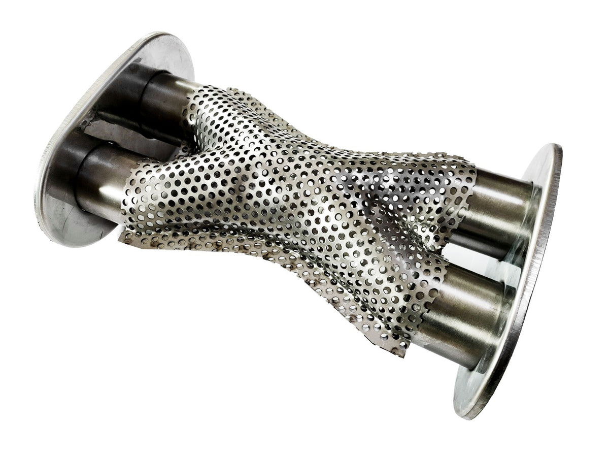 Universal elliptical silencer with X-pipe, stainless, 130x220 mm, EX006