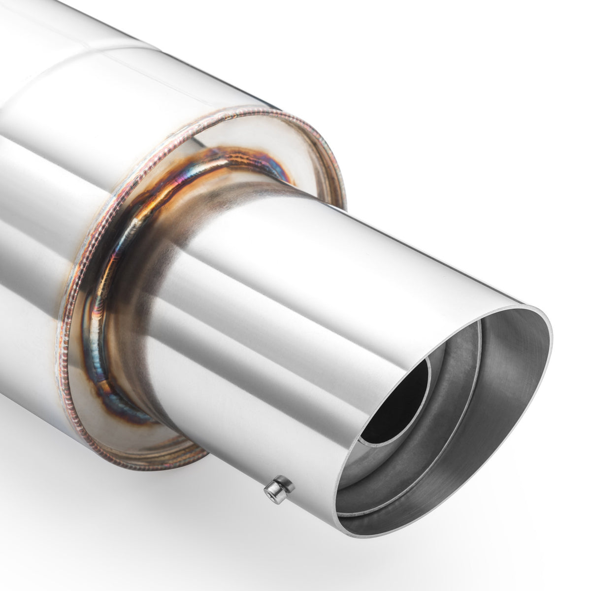 Toba finala rotunda inox cu trecere directa, corp 130 mm, lungime 300 mm, TOK1