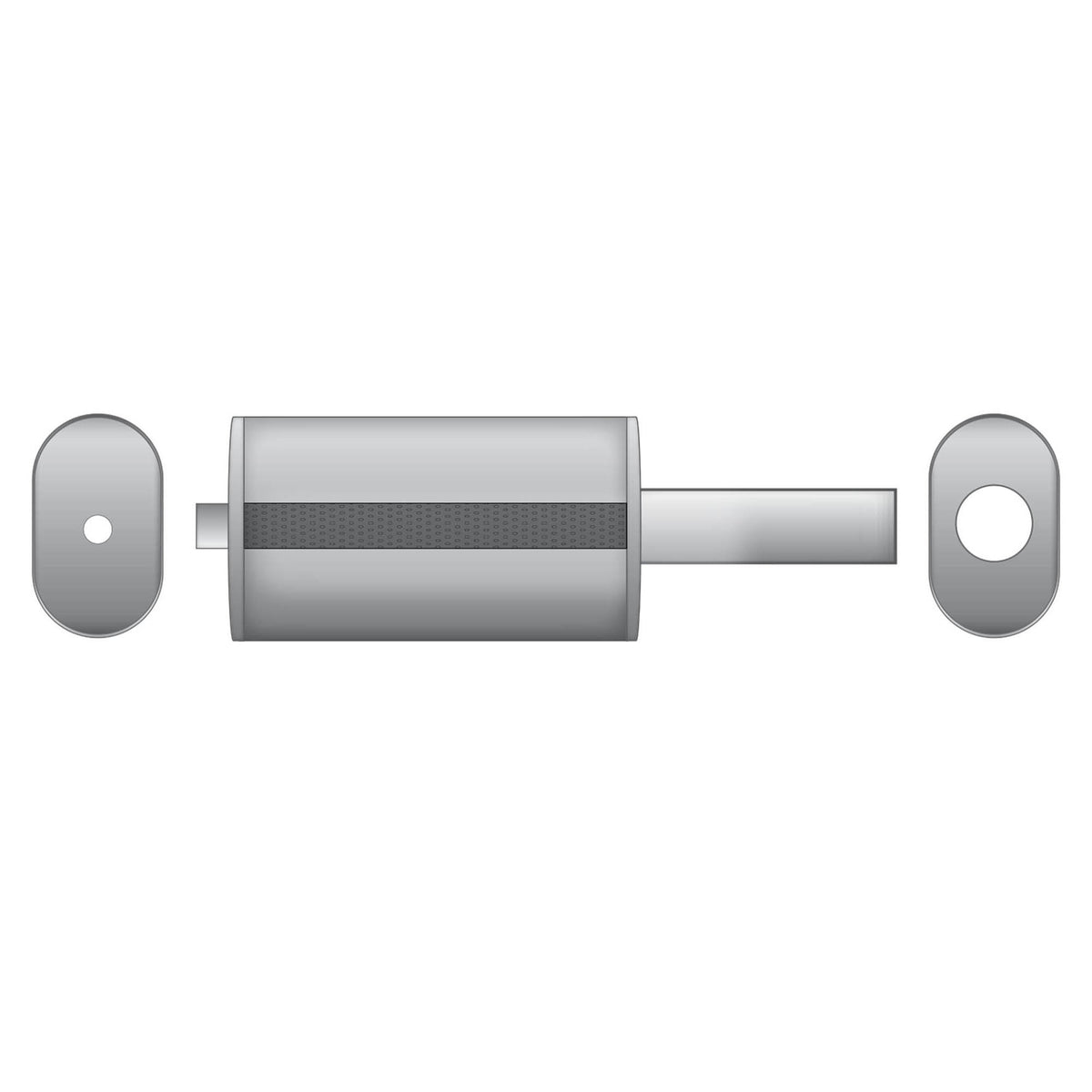Toba finala eliptica inox 130x220 mm, varf de 76 mm, lungime varf 200 mm, varf taiat oblic, E207