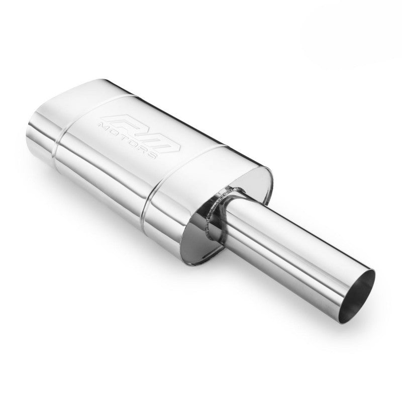 Elliptical end silencer, stainless, 130x220 mm, 89 mm tip, tip length 200 mm, straight-cut tip, E208