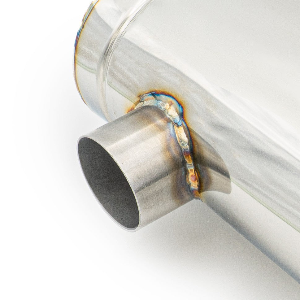 Universal elliptical silencer, stainless, 130x220 mm, length 350 mm, E008