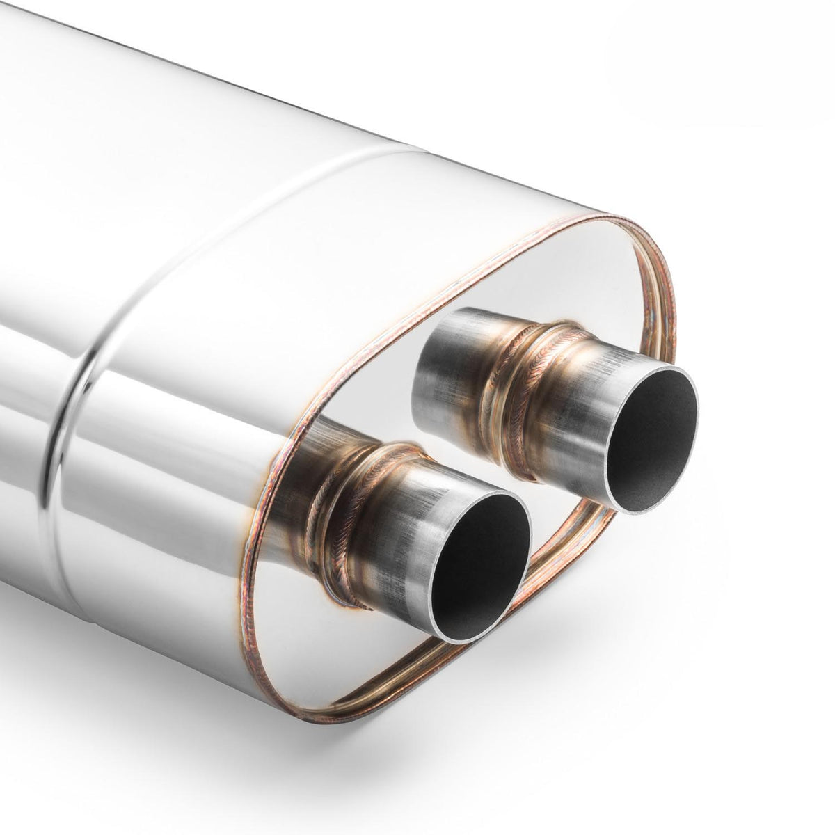 Toba universala eliptica inox 130x220 mm, iesire dubla 2x50 mm, E005