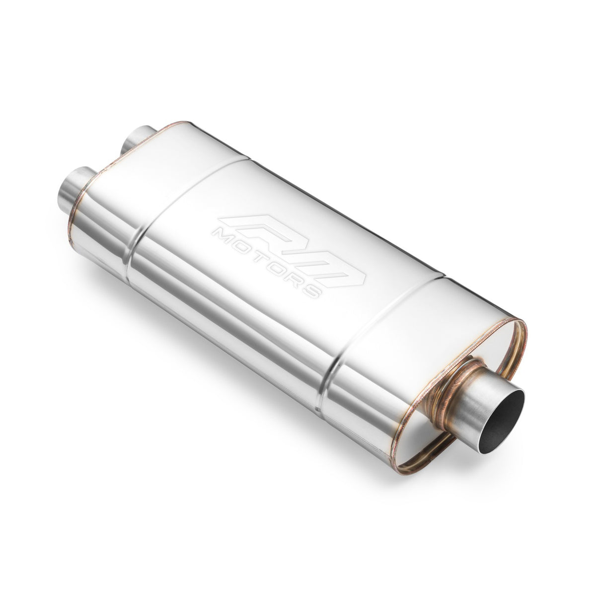 Toba universala eliptica inox 180x100 mm, iesire dubla 2x50 mm, teava singura centrata, EM004