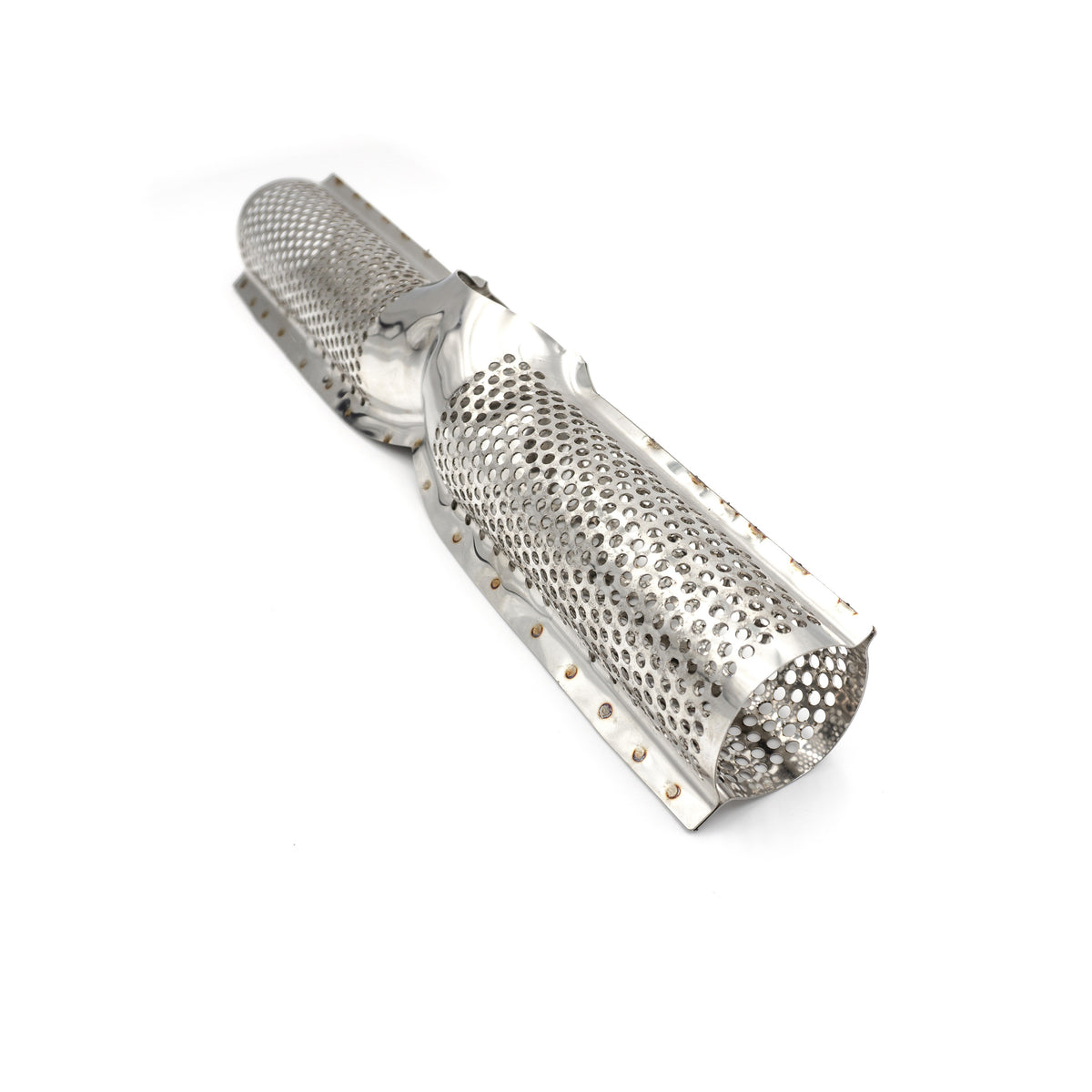 Transverse straight-through silencer, stainless, body 130x220 mm, E502