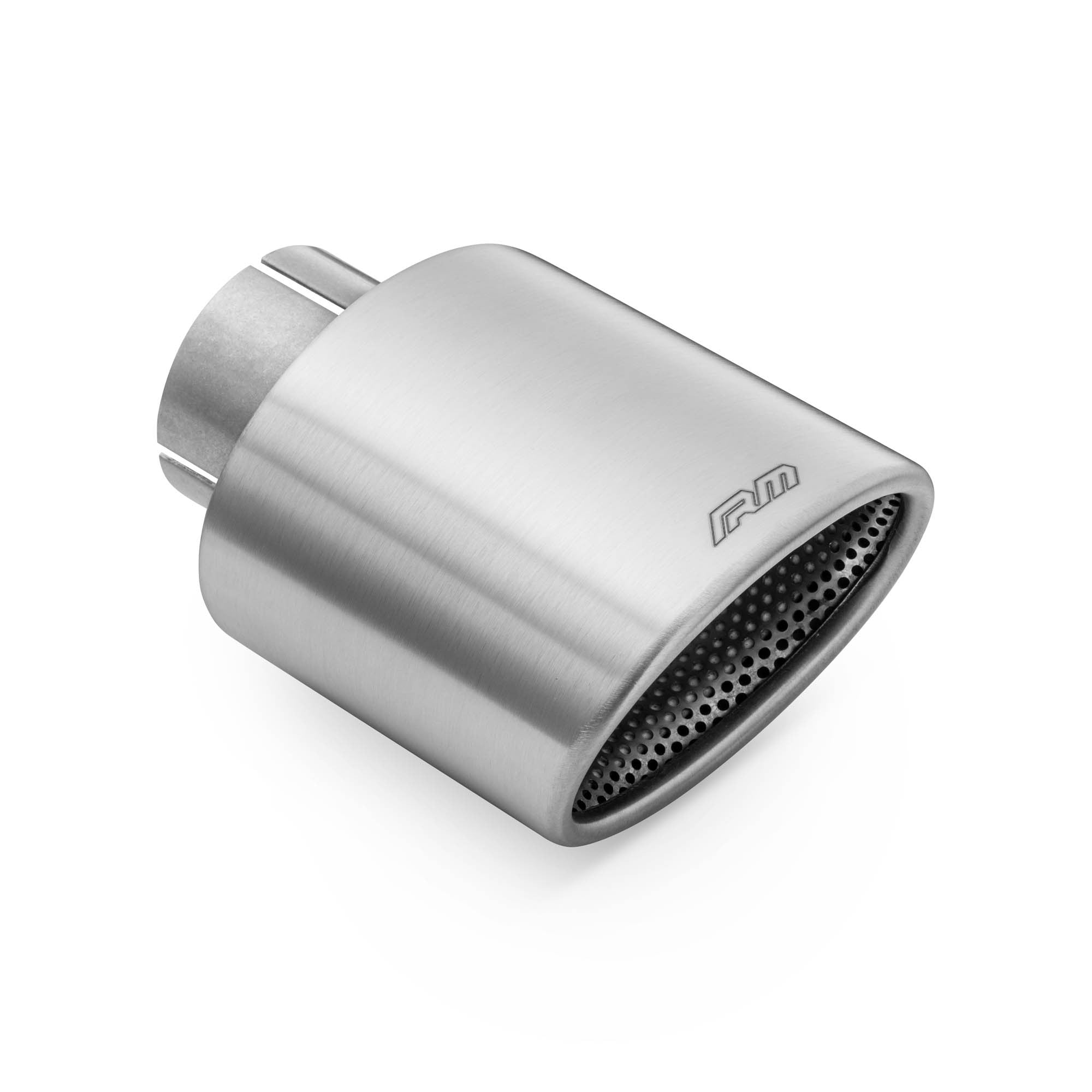 RM-Motors tips evacuare oval tesit din inox satinat cu difuzor perforat