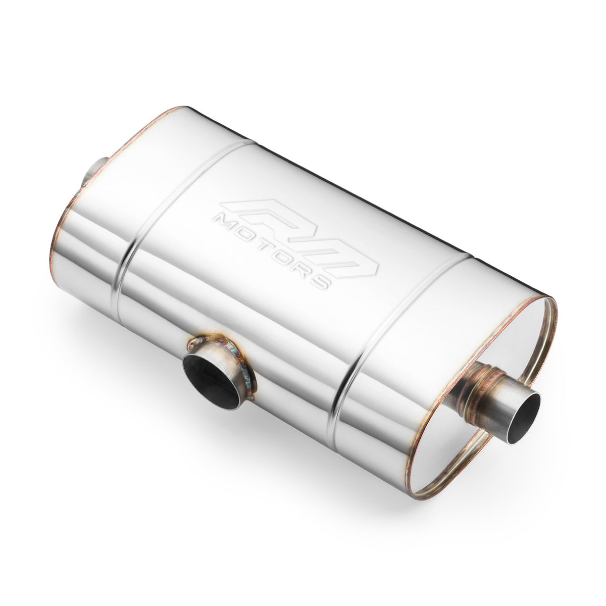 Transverse straight-through silencer, stainless, body 130x220 mm, E502