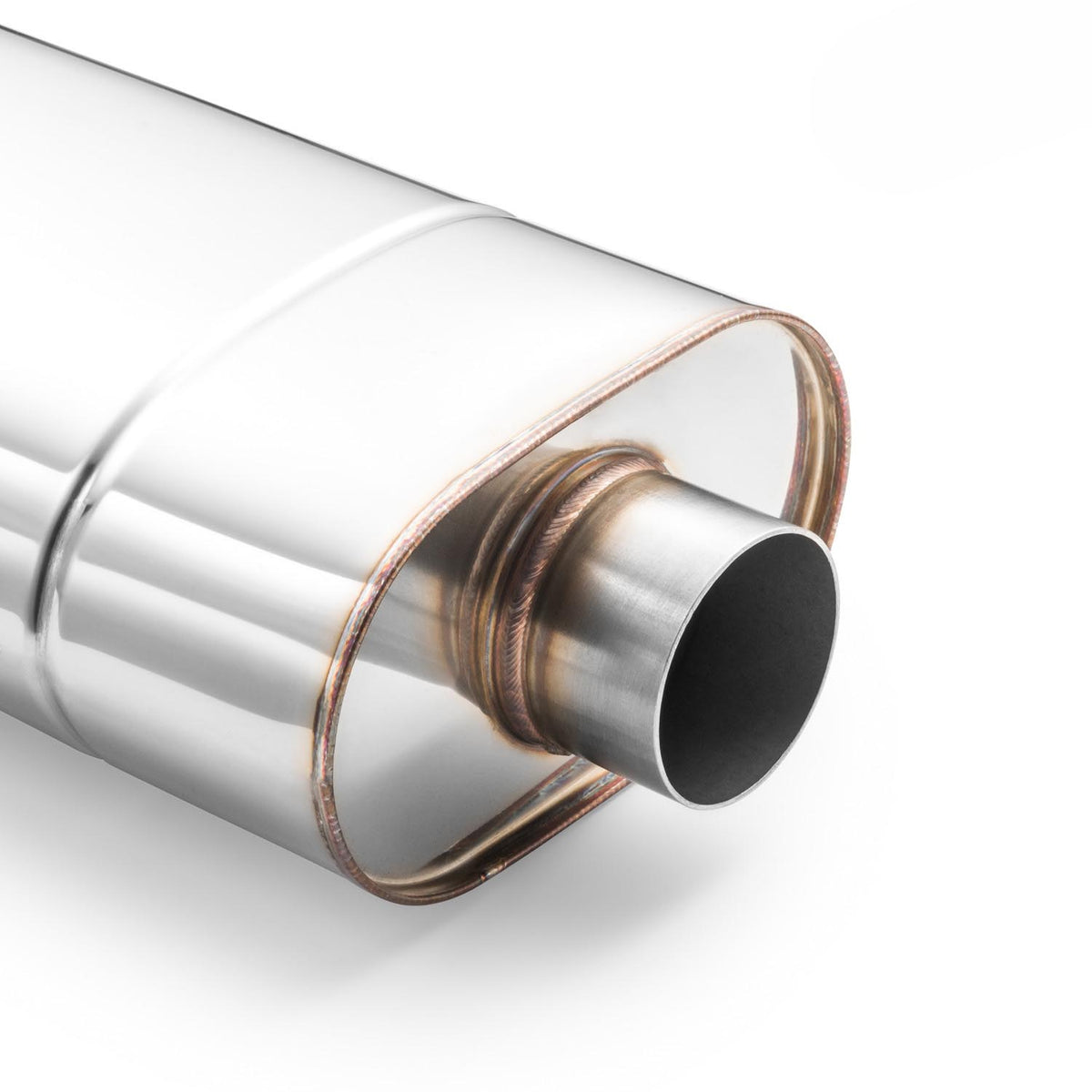 Universal elliptical silencer, stainless, 180x100 mm, EM001