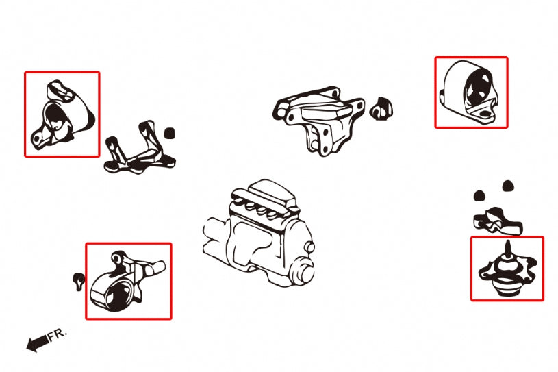 Tampon motor durificat Hardrace pentru Honda Civic - 6692