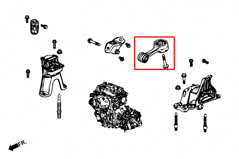 Tampon motor durificat, capat spate Hardrace pentru Honda Civic - Q0676