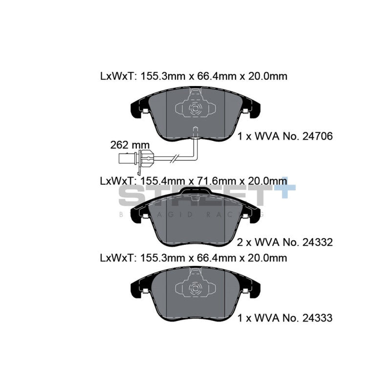 Placute Frana Fata Pagid Street+ T8090 - Audi A4 B8