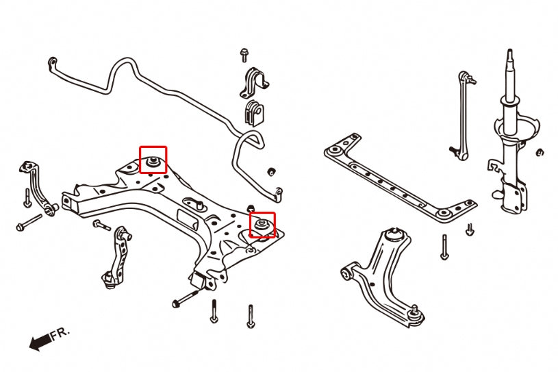Set bucse traversa fata Hardrace pentru Nissan Cube - 7984
